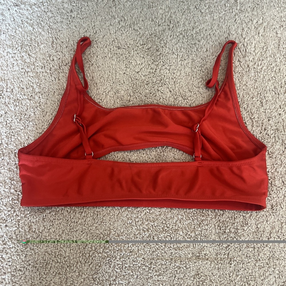 Red Ris-k Discovery Cutout Bikini Top Size large - Picture 3 of 6
